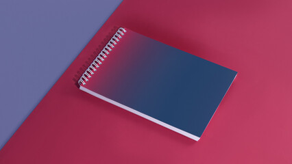 Mockup of a multi-colored notebook on rings