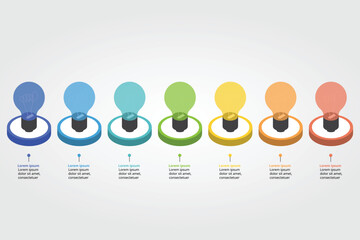 light burb idea or business plan template for infographic for presentation for 7 element