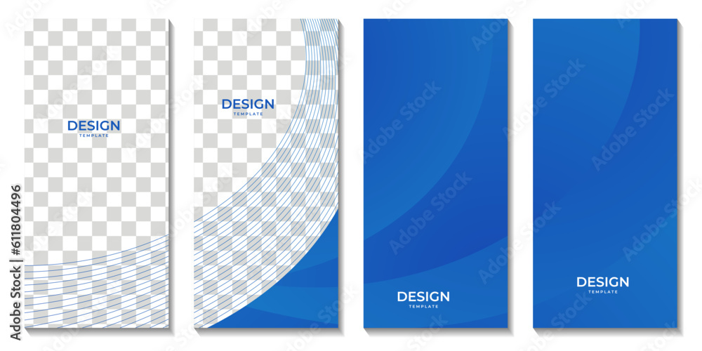 Aufkleber set of brochures abstract blue wave gradient background with copy space area for business