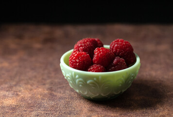 raspberries in a bowl