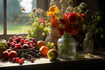Obraz na płótnie Canvas AI generated fruits in the kitchen