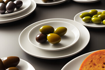 food concept with olives, generative ai
