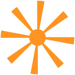 Sun minimalist illustration symmetrical Orange Yellow Bright minimal wide sunrays