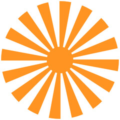 Sun minimalist illustration symmetrical Orange Yellow Bright happy light Sunrays