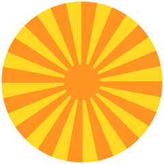 Sun minimalist illustration symmetrical Orange Yellow Bright Sunrays