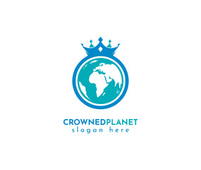 Crowned Planet Vector Logo Design