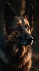 german shepherd dog portrait German Shepherd dog cinematic background