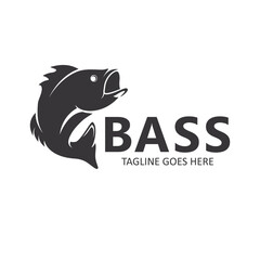 bass fish logo vector icon illustration