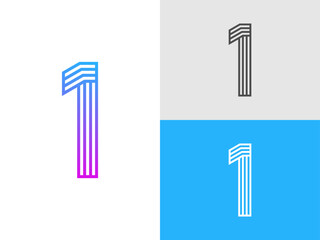 Number one 1 logo design icon template  