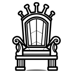 Throne icon vector glyph royal style furniture