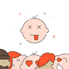 Dead kid filled line icon, simple vector illustration