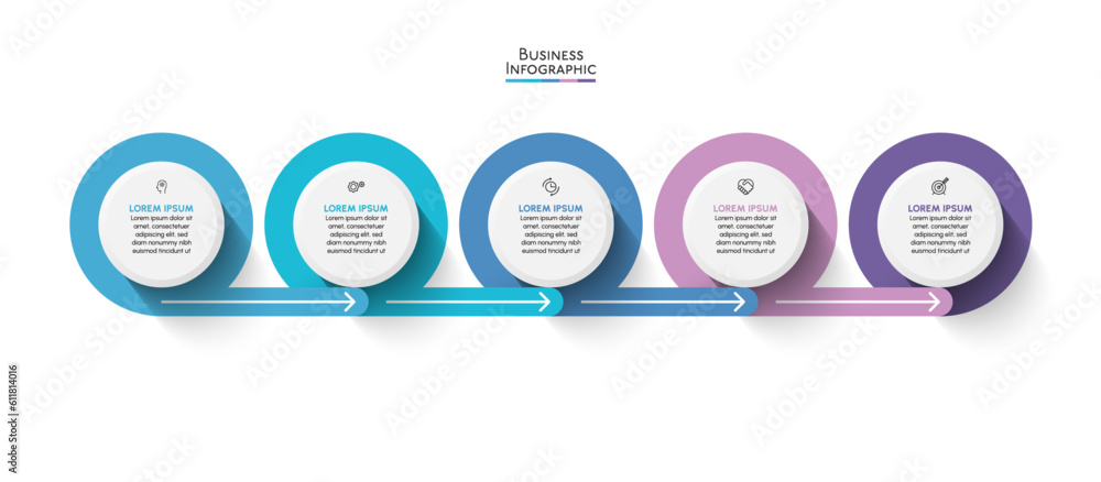 Wall mural business data visualization. timeline infographic icons designed for abstract background template mi