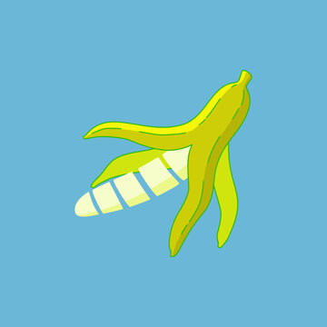 a logo of Playful and Simple Banana Peel Logo. combination banana and octopus references.