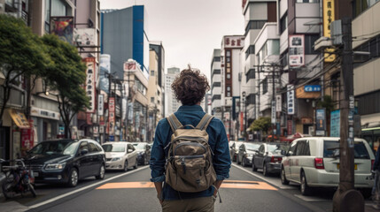 Fototapeta na wymiar people walking in the street in japan