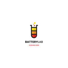 battery lab logo design science concept