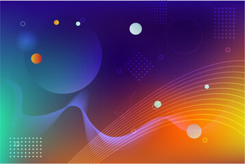 Obraz premium gradient wavy shapes abstract background