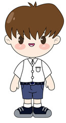 cute kid boy character cartoon