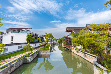 Residential buildings in water towns in southern China