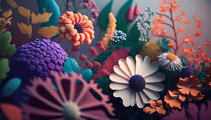 Pastel Blooms: A Colorful Bouquet Perfect for Any Occasion - ai generated Generative AI