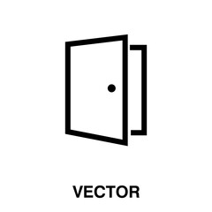 Door icon vector vector illustration on white background.eps