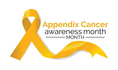  Appendix cancer awareness month. Calligraphy Poster Design. White background 