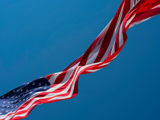 American Flag Flying on Windy Day
