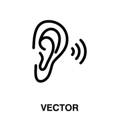 to listen icon vector flat illustration on white background..eps