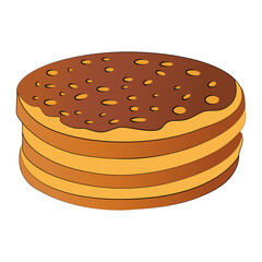 Chocolate pancake isolated on transparent background, dessert clipart element
