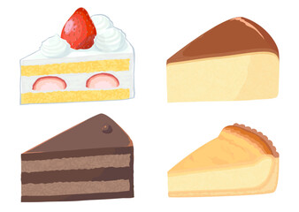 ケーキのセットイラスト