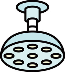 ミニカラー医療アイコン 手術用照明
