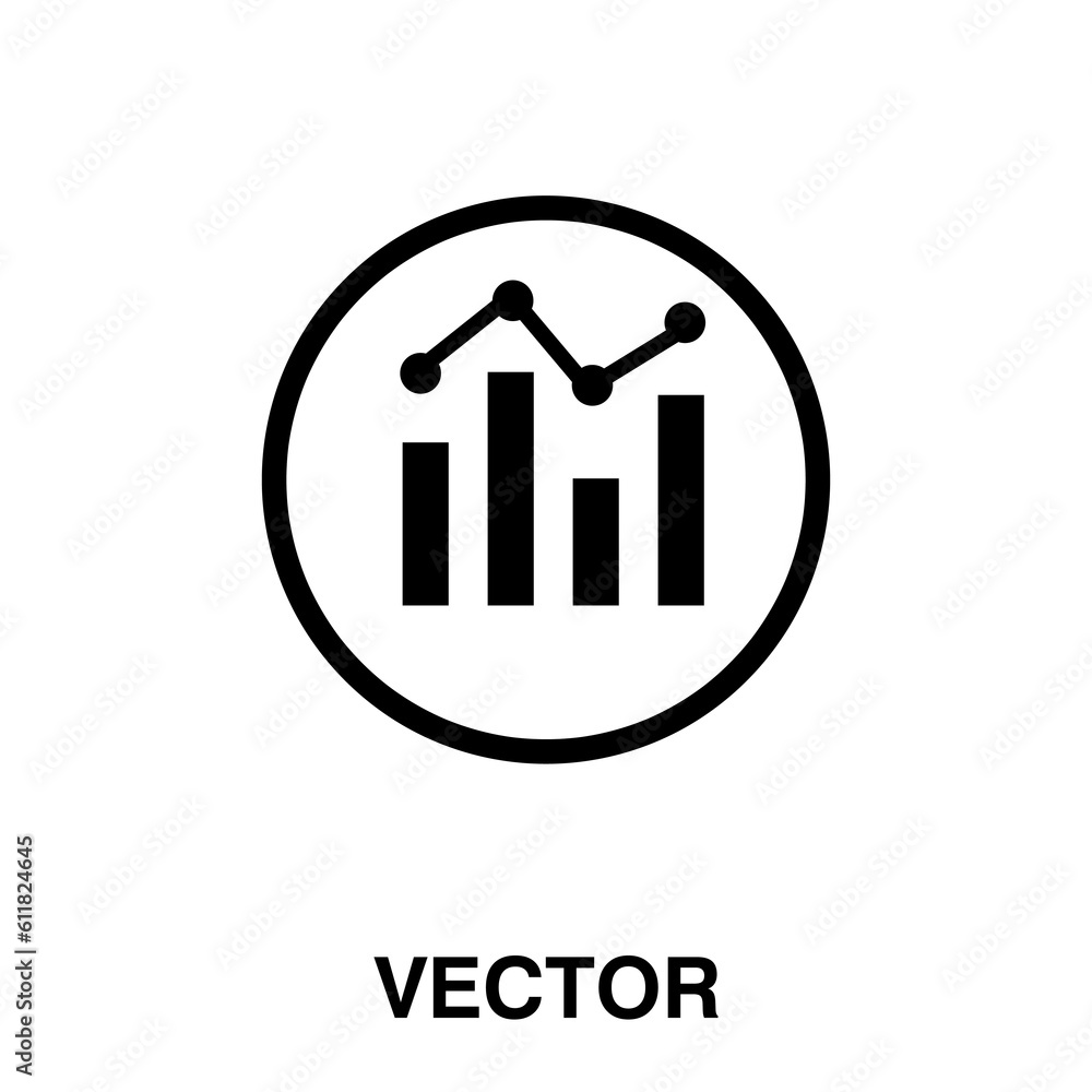 Poster bar chart analytics vector illustration flat icon on white background..eps