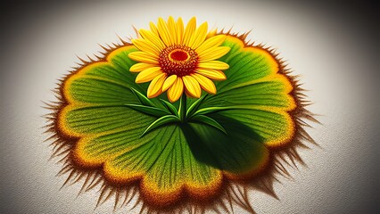 sunflower on a green