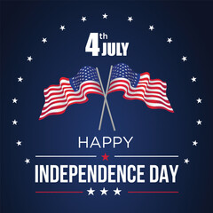 Happy Independence Day banner. American flag, 4th july, united states, star, freedom, greeting, and independence. Vector illustration