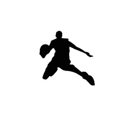 Fototapeta na wymiar Basket ball athlette. Basket ball athlette silhouette. Black and white basketball illustration.