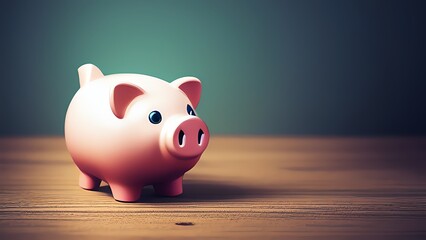 piggy bank on black
