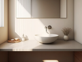 Obraz na płótnie Canvas bathroom ceramic sink basin or wash basin and fauce. Generative AI