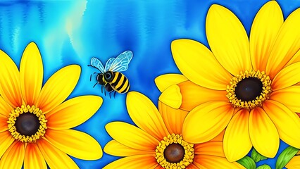 background with sunflowers