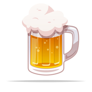 Glass of beer vector isolated illustration