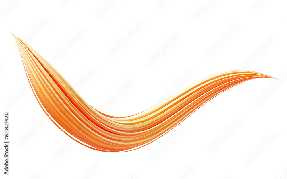 Aufkleber flowing curve geometry lines, 3d rendering.