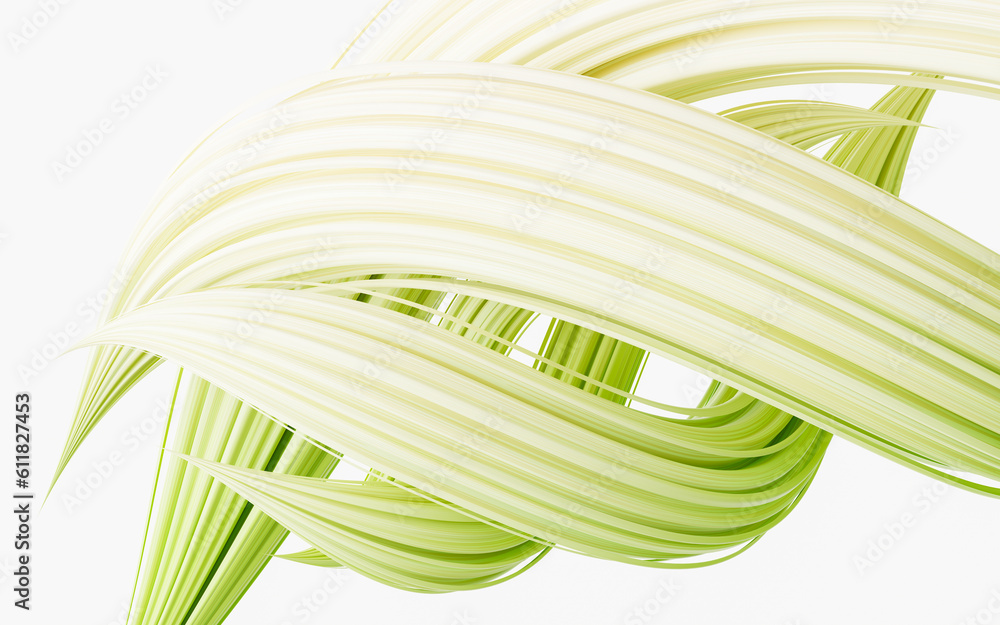 Poster flowing and twist geometry lines, 3d rendering.