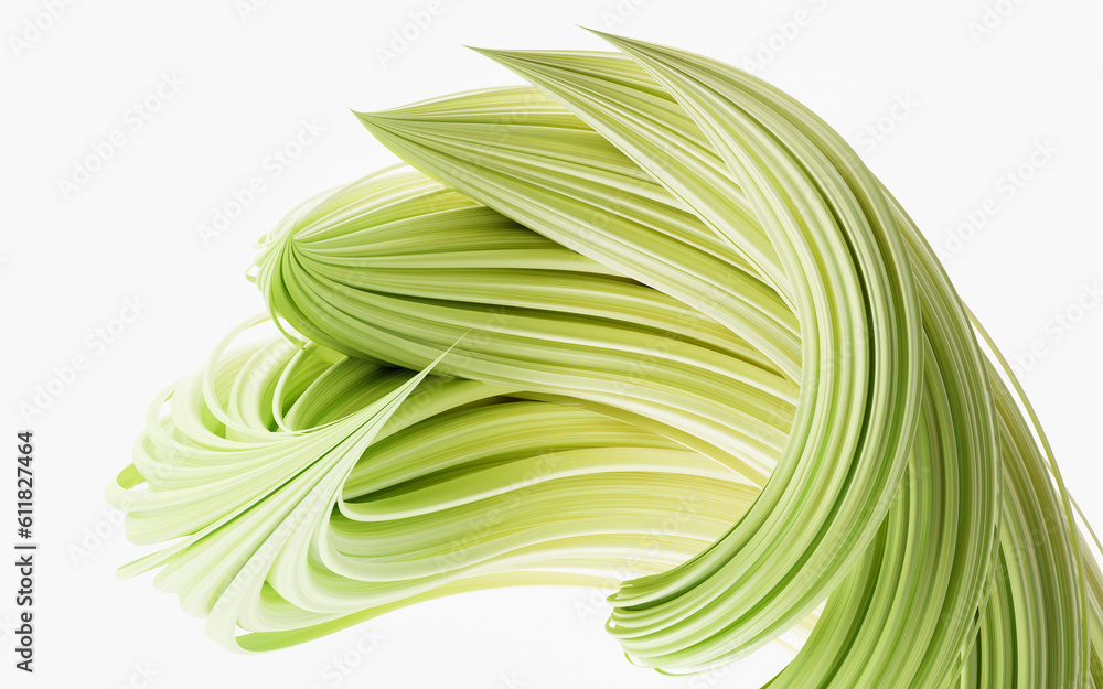 Poster flowing and twist geometry lines, 3d rendering.