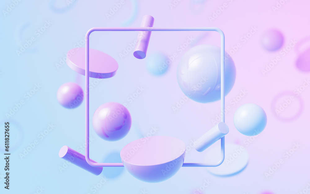 Poster abstract geometry shapes background, 3d rendering.