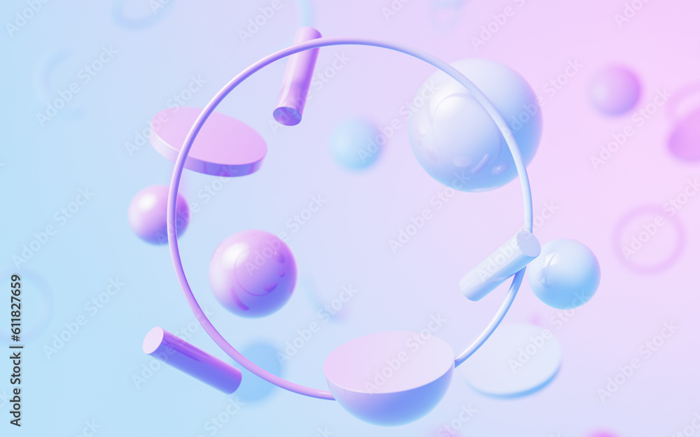 Poster abstract geometry shapes background, 3d rendering.