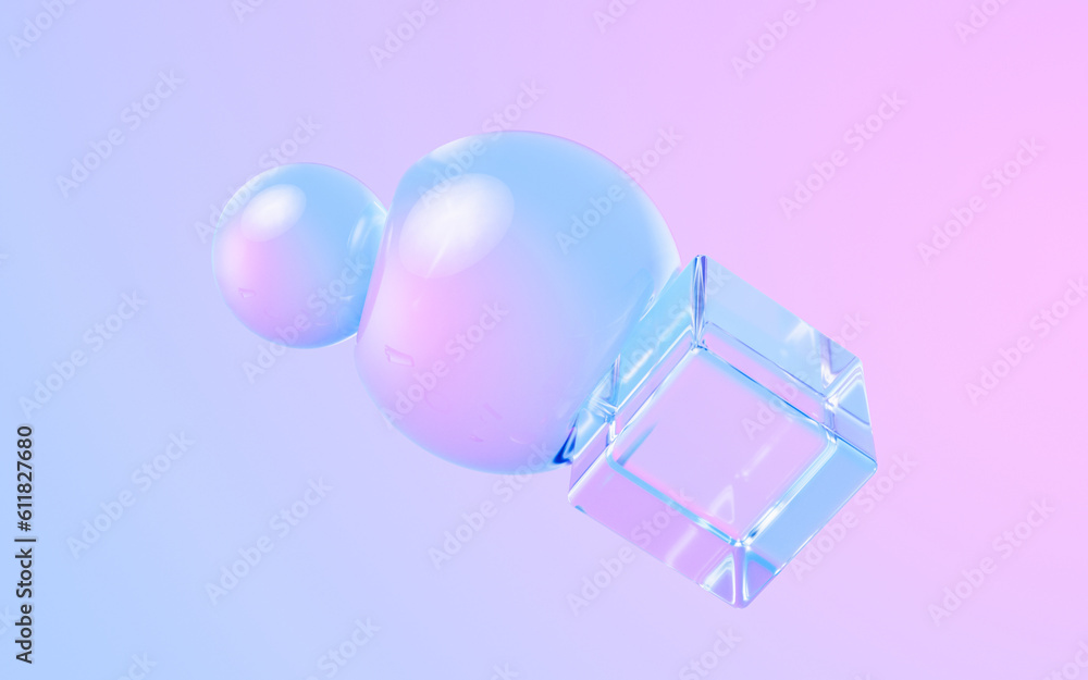 Poster abstract geometry shapes background, 3d rendering.