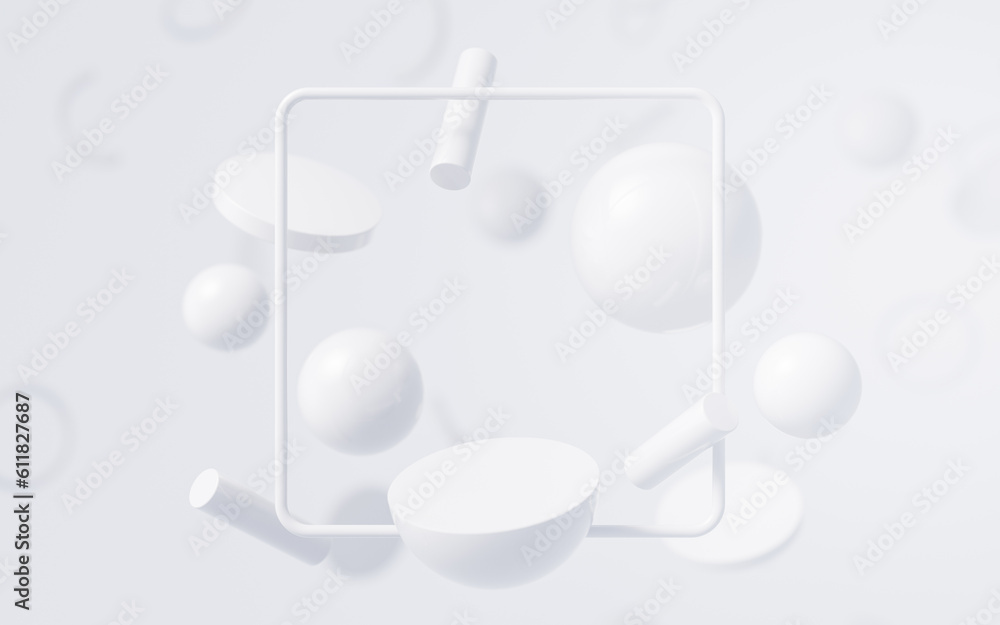 Poster abstract geometry shapes background, 3d rendering.