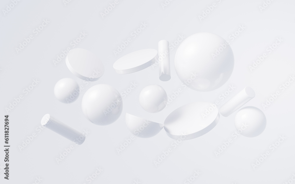 Poster abstract geometry shapes background, 3d rendering.
