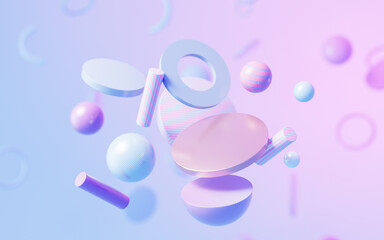 Abstract geometry shapes background, 3d rendering.