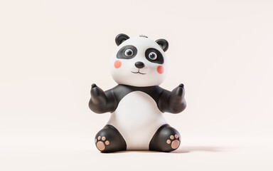 Panda with cartoon style, 3d rendering. © Vink Fan