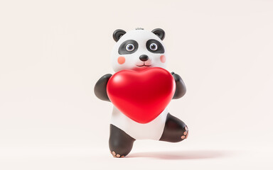 Panda with cartoon style, 3d rendering. © Vink Fan