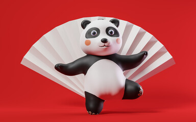 Panda with cartoon style, 3d rendering. © Vink Fan